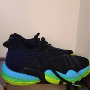 Trae Young Adidas Black and Neon Sneakers